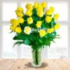 Jarrón con 24 Rosas Amarillas