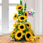 Arreglo con Girasoles Halo